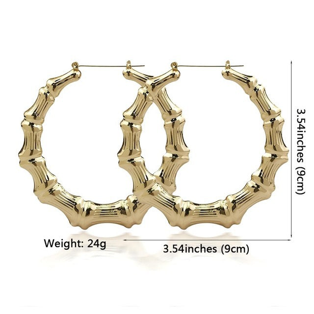 Wholesale Bamboo Circle Alloy Earrings